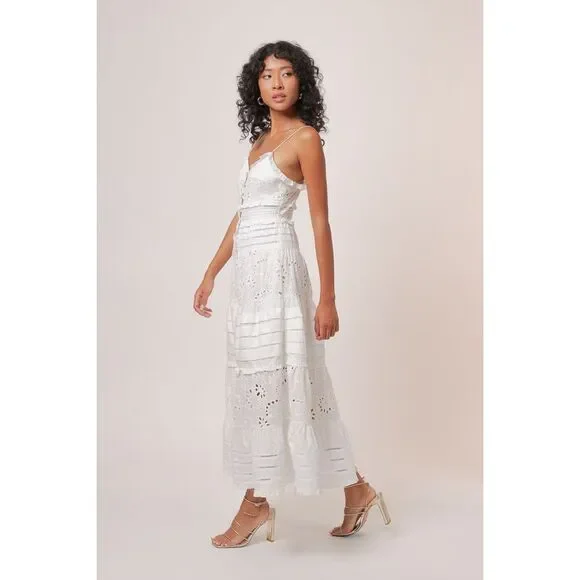 Line & Dot Pixie Maxi Dress in white Summer Cocktail Party Dress size S NWOT - Picture 4 of 9